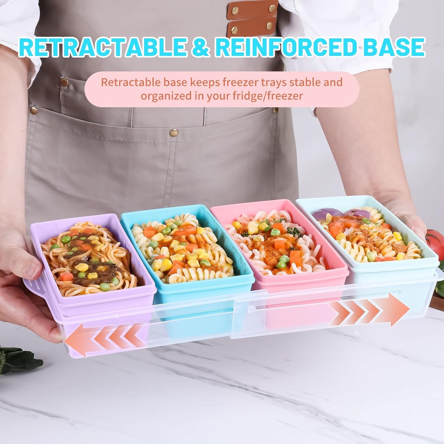Gemice 1-Cup Silicone Freezer Molds with Lids, Individual 4-Pack Portion Soup Cubes Freezer Trays for Food Storage, Oven & Dishwasher Safe, BPA-Free, Silicone Freezer Containers for Meal Prep