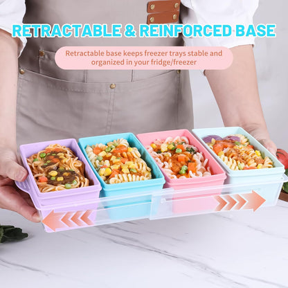 Gemice 1-Cup Silicone Freezer Molds with Lids, Individual 4-Pack Portion Soup Cubes Freezer Trays for Food Storage, Oven & Dishwasher Safe, BPA-Free, Silicone Freezer Containers for Meal Prep