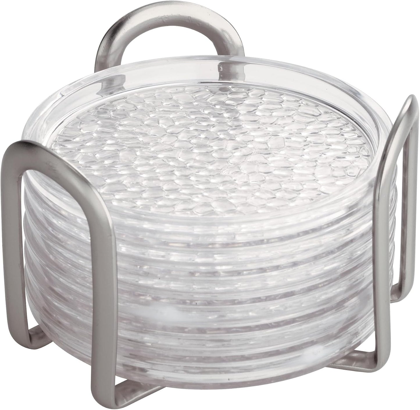 iDesign Rain Plastic Silverware Caddy Organizer Flatware Holder for Kitchen Countertop Storage, Dining Table, Outdoor Patio, Picnic Tables, Clear