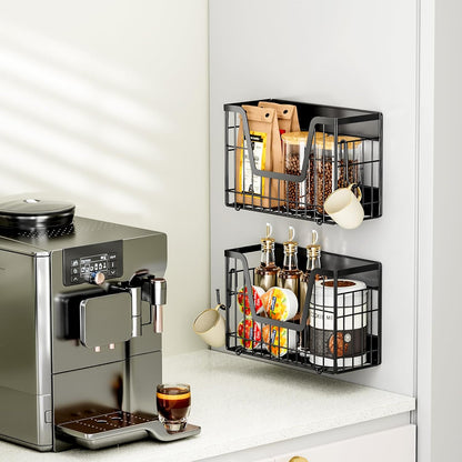2 Set Magnetic Shelf for Fridge, Potato & Onion Storage Bins, Magnetic Fruit Basket for Refrigerator Pantry Kitchen Counter Laundry Organizer, Fridge Magnetic Spice Rack Magnet Fridge Storage