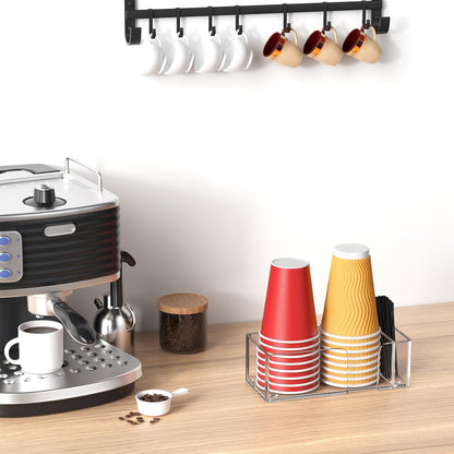 Coffee Cup Holder for Countertop - Clear Acrylic Coffee Bar Accessories Cup Organizer Station Organizer Farmhouse Table Décor