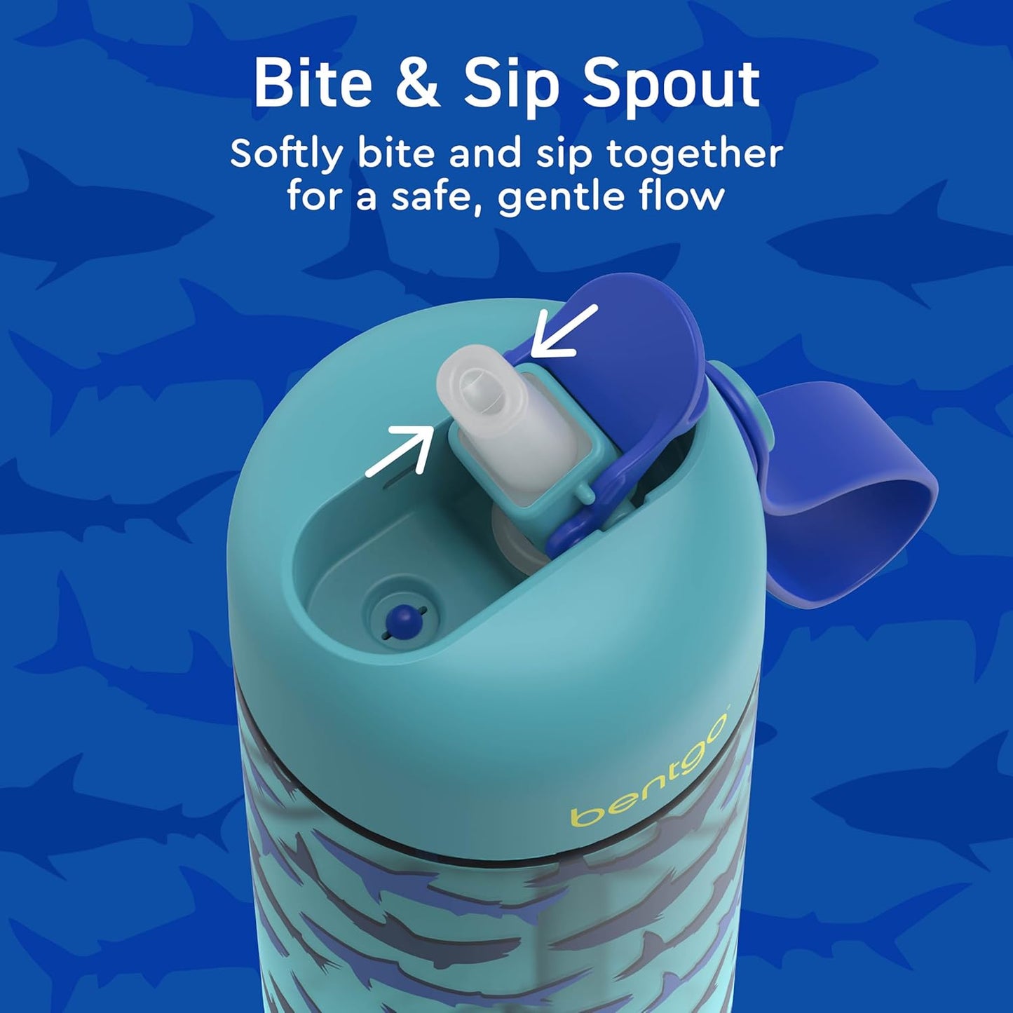 Bentgo Kids Water Bottle - Leak-Proof, Durable Tritan PFAS- & BPA-Free 15 fl oz, Kids/Toddlers Ages 3+ for School & Sports; Bite & Sip Spout, Carrying Handle, Dishwasher Safe (Unicorn)