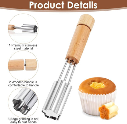 Oruola Cupcake Corer Tool - Stainless Steel Cupcake Hole Punch for Filling, Durable Cupcakes Filler Tool with Flower Design for Baking Accessories