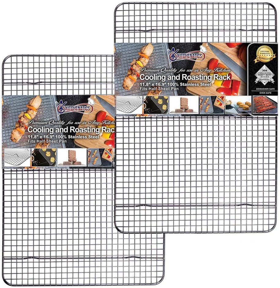Kitchenatics 4-Tier Stackable Cooling Rack Space Saving Baking Set, 15x10"
