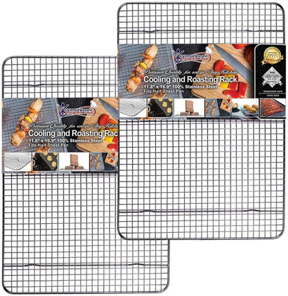 Kitchenatics 4-Tier Stackable Cooling Rack Space Saving Baking Set, 15x10"