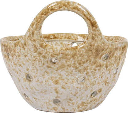 Creative Co-Op Stoneware Colanders with Handles, Set of 2