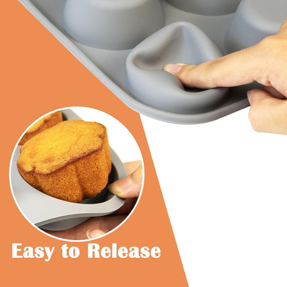 24 Cups Silicone Mini Muffin Pan Set, Nonstick Mini Cupcake Pans, BPA Free Small Muffin Tin for Baking, Set of 2 (Green+Purple)