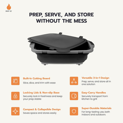 XL Prep Tub & BBQ Blanket Gift Bundle: (2) XL Prep Tubs + (2) Meat Resting Blankets - Ultimate BBQ Gift for Pitmasters, Brisket, Ribs, Pulled Pork & Outdoor Cooking