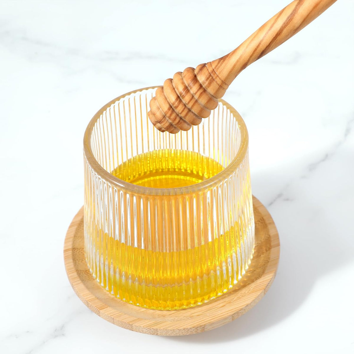 Ymapinc 3.94 Inch Mini Honey Dipper Stick, Olive Wooden Honey Spoon, Wooden Dipper for Tea/Jars, Durable Premium Kitchen Accessories