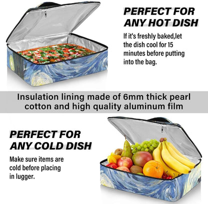 Mandala Casserole Dish Carrier, Portable Leakproof Insulated Casserole Carrier for Hot or Cold Food, Travel, Party, Picnic