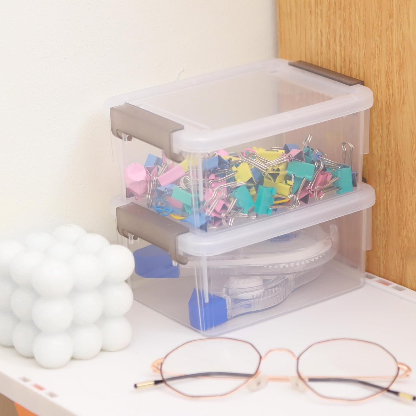 Citylife 6Packs 7.8Qt Plastic Storage Bins with Lids, Clear Organizer | Stackable totes Containers for Craft Supplies, Documents,Garage,Toys,Office and Classroom