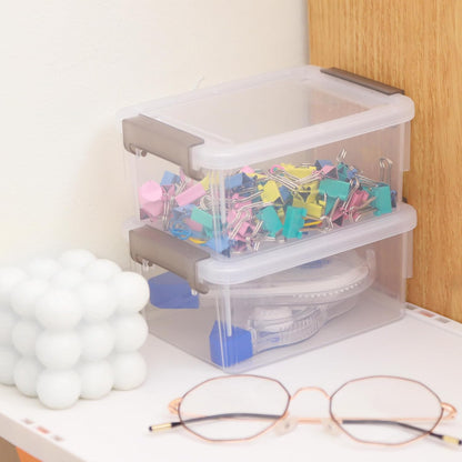 Citylife 6Packs 7.8Qt Plastic Storage Bins with Lids, Clear Organizer | Stackable totes Containers for Craft Supplies, Documents,Garage,Toys,Office and Classroom