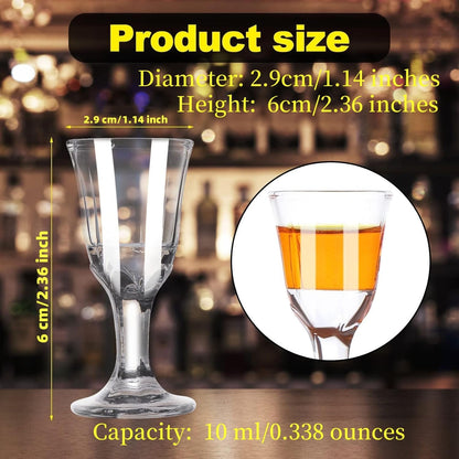 24 Pack Mini Shot Glasses Bulk 10ml/0.338oz Clear Thick Base Shot Glasses Reusable Small Shot Glasses Dishwasher for Birthday Parties Weddings Bachelorette Family Gatherings Holiday Celebrations Bars