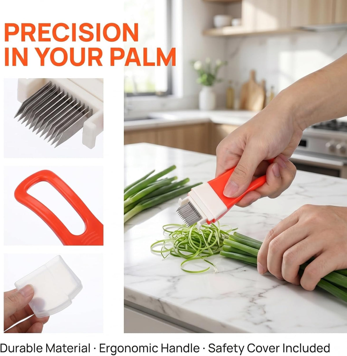 Unomor Scallion Slicer with Stainless Steel Multi Blades
