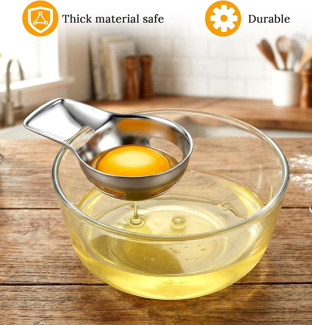 Egg Yolk Separator, Egg Separator for Raw Eggs Food Grade Stainless Steel for Raw Eggs