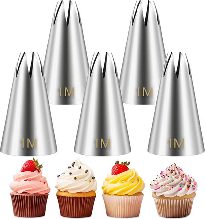 Suuker 1M Piping Tips Set, Large Star Cake Decorating Tips
