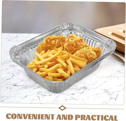 50pcs Aluminum Foil Baking Pans Disposable Baking Dishes for Oven Bbq Prep Tub