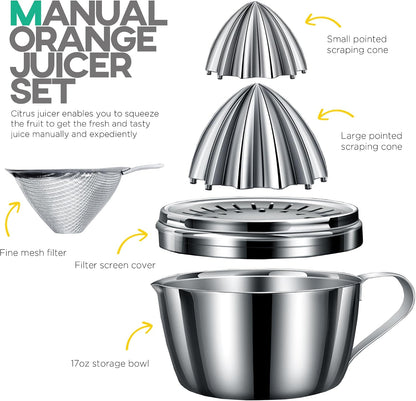 Homestia Citrus Orange Juicer Lemon Lime Fruit Hand Squeezer Kitchen Tool