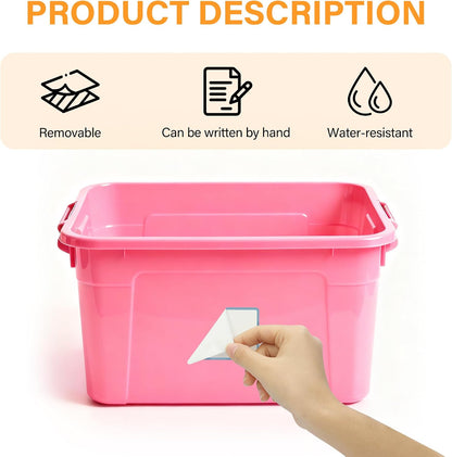 300 Pcs 2×3 Inch Blank Removable Freezer Labels, Waterproof, Oil & Tear Resistant, No Residue Writable Stickers for Food Containers, Jars, Pantry and Meal Prep (Bright)