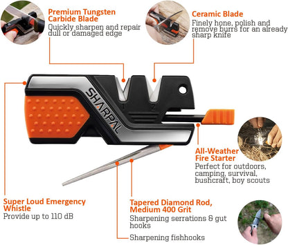 SHARPAL 101N 6-in-1 Pocket Knife Sharpener & Survival Tool