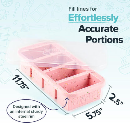 Souper Cubes 1 Cup Silicone Freezer Molds - Soup Cubes Perfect for Freezing Broth, Rice, Leftovers and More - Silicone Freezer Trays with Lids for Meal Prep - Aqua - 1-Pack