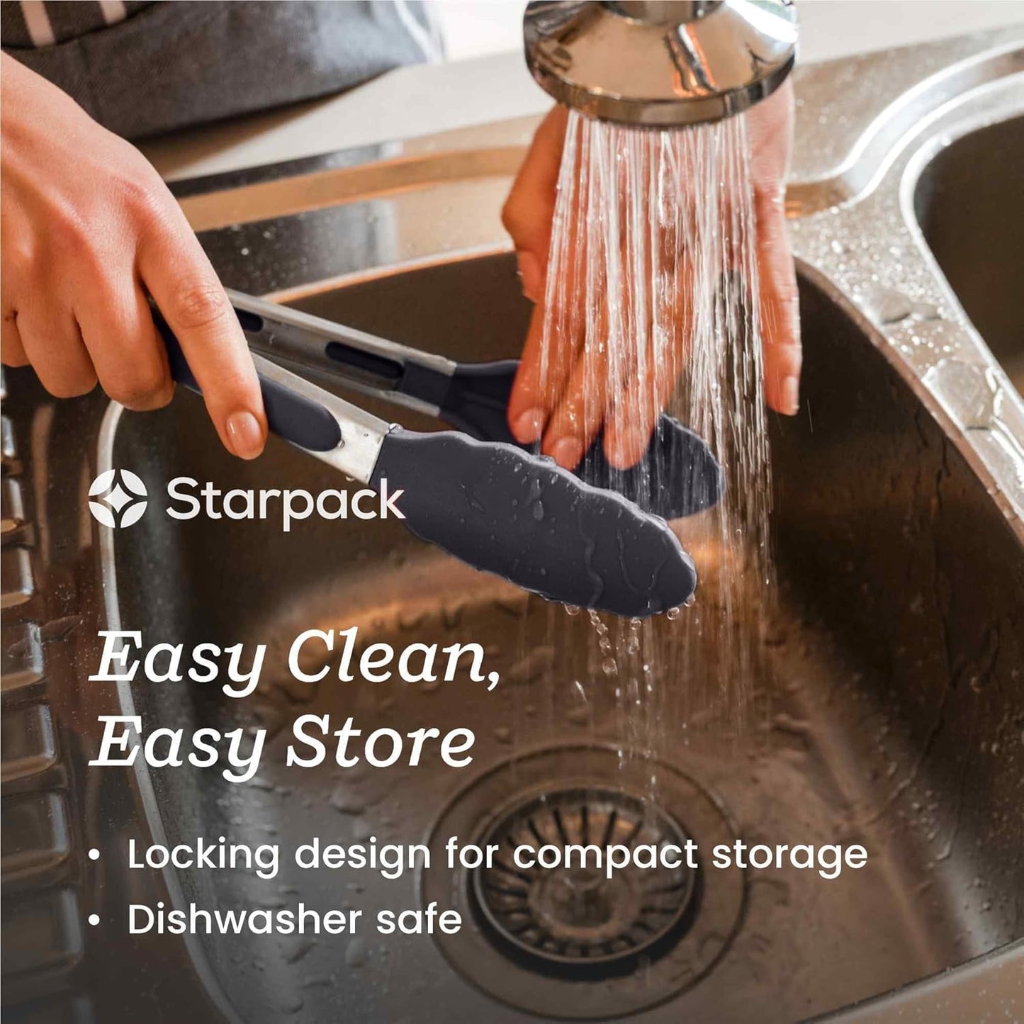 StarPack Premium Silicone Kitchen Tongs Set of 2 (9-Inch & 12-Inch) - Stainless Steel with Non-Stick Silicone Tips, High Heat Resistant to 480°F, For Cooking, Serving, Grill, BBQ & Salad (Cherry Red)