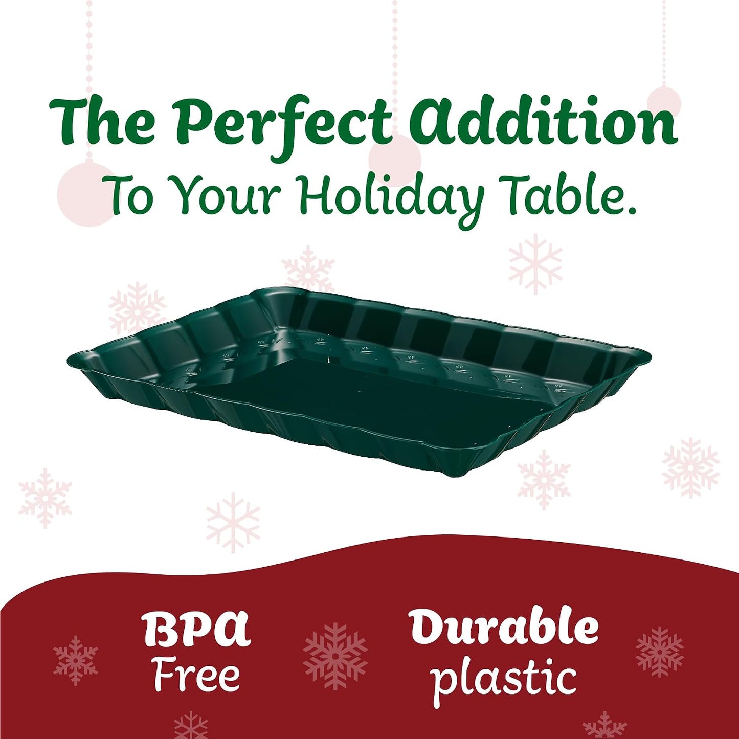 Plasticpro Plastic Serving Trays - Serving Platters Rectangle 9X13 Disposable Party Dish 4 Black Trays