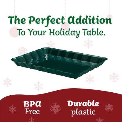Plasticpro Plastic Serving Trays - Serving Platters Rectangle 9X13 Disposable Party Dish 4 Black Trays