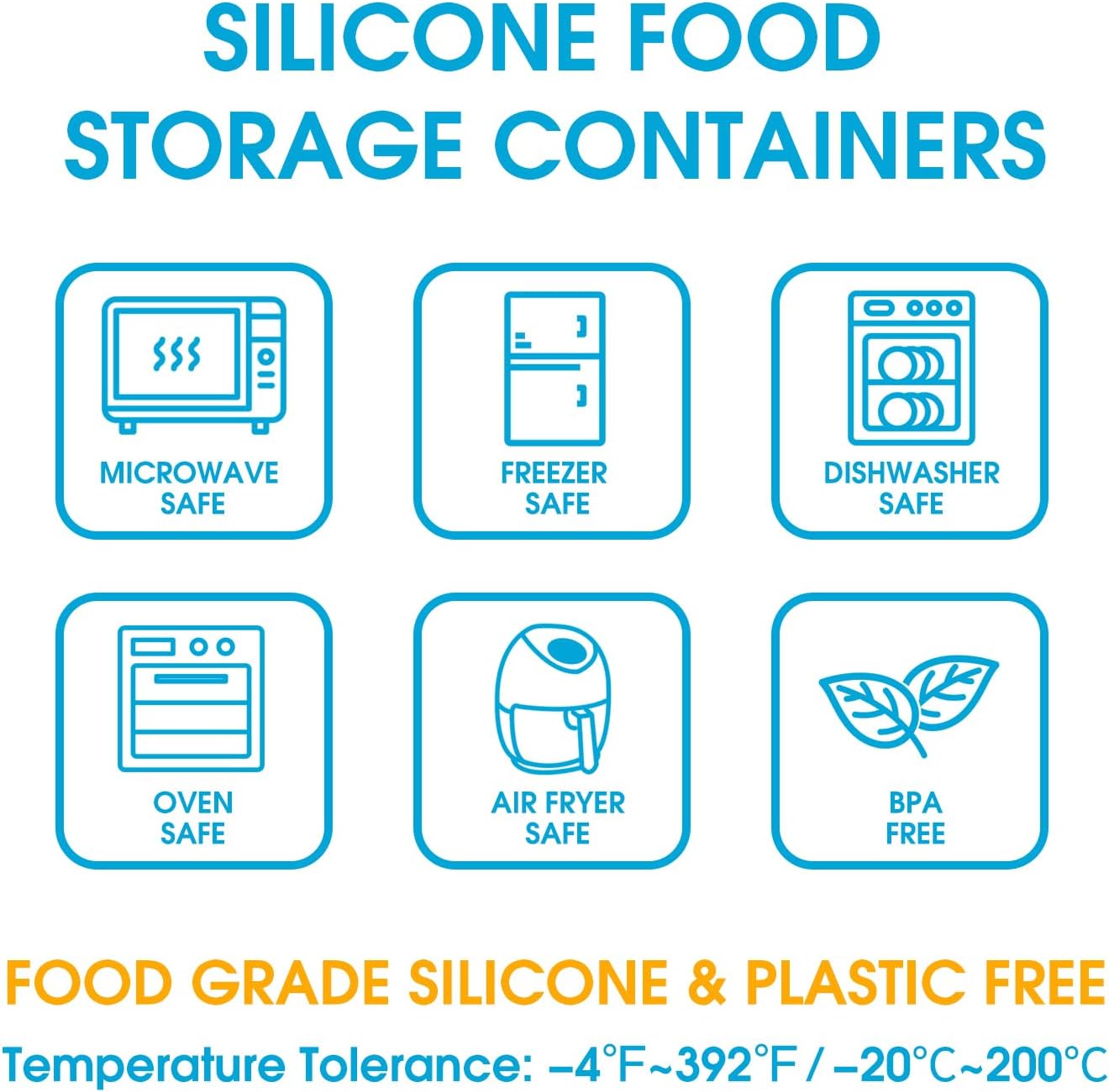 100% Silicone Food Storage Containers with Lids, 8 Pack, 10oz to 51oz, Reusable Leakproof Nesting & Stackable Silicone Bento Lunch Box, Microwave Freezer Dishwasher Oven Safe, BPA Free, Slate Green
