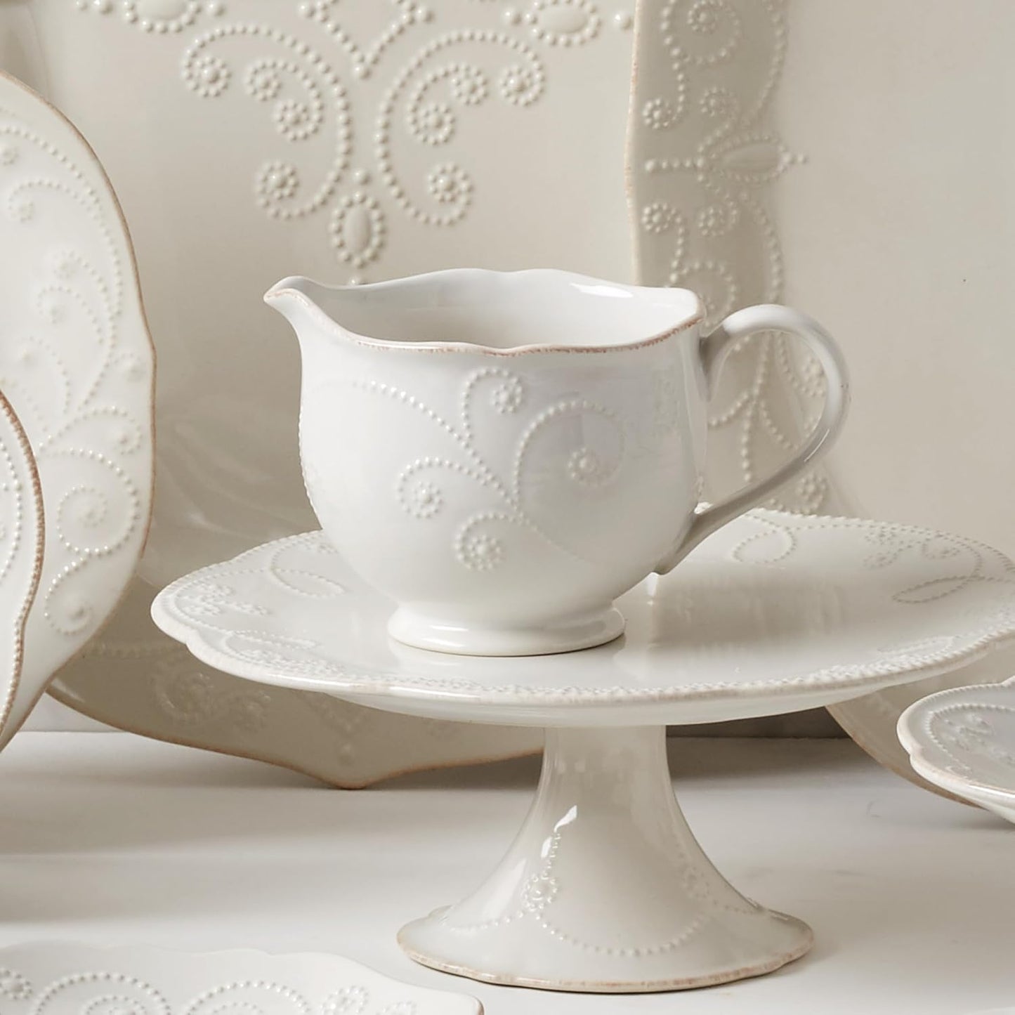 Lenox French Perle Chip and Dip Tray, White -