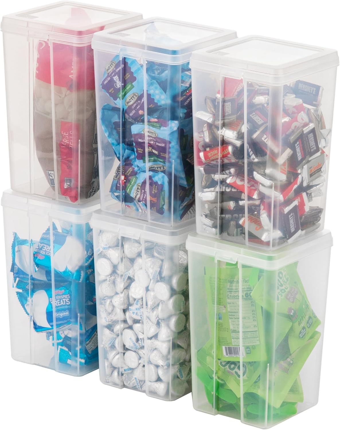 IRIS USA Vertical Storage Bins with Lids |Made in USA| Flip Top Containers for Organizing Pantry, Office, Craft, and Study Supplies - Small (10-Pack)