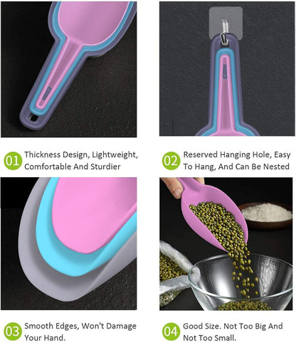 Plastic Scoops for Canisters, Plastic Scoop for Ice Cubes, Flour Scoops Dry Goods Coffee Beans & Cereals