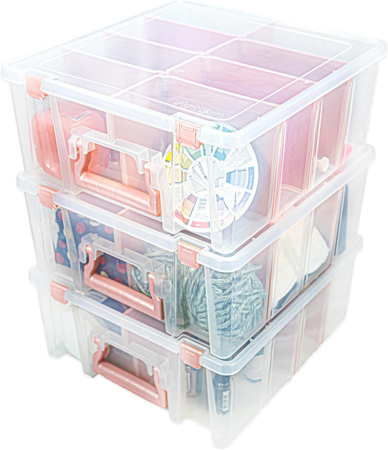 ArtBin 6990SO Super Satchel Double Deep Compartment Box - Art Storage with 8 Removable Compartments, Smart Closure for Craft Supplies (Gold - Pack of 1)