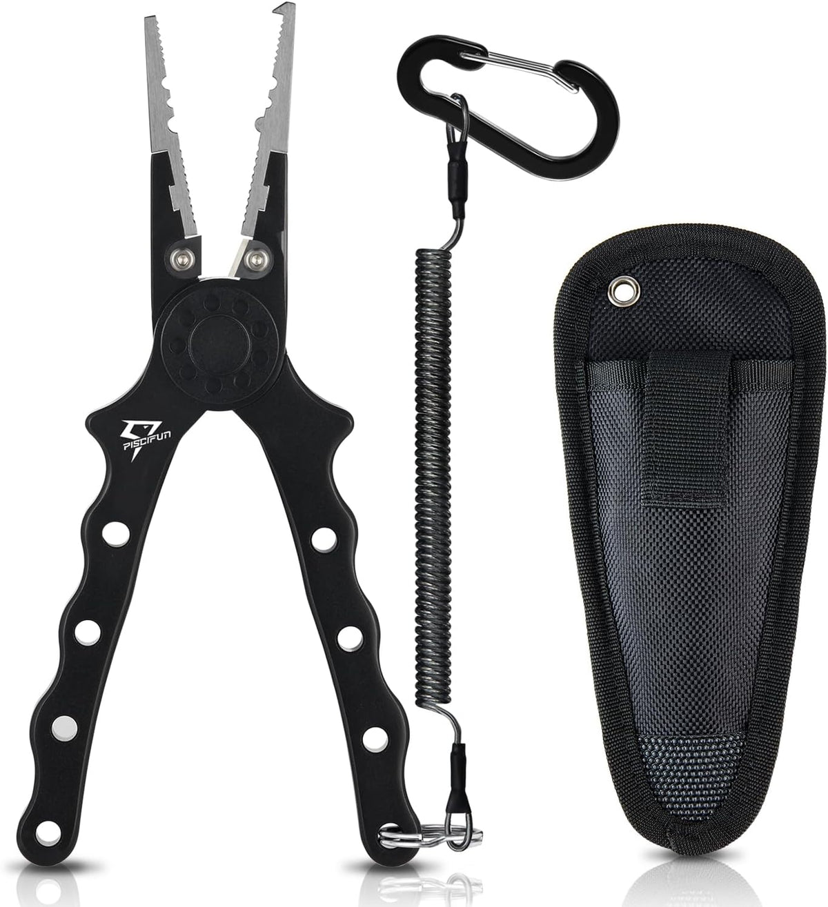 Piscifun Saltwater Fishing Pliers, Aluminum, Split Ring, Braid Cutter