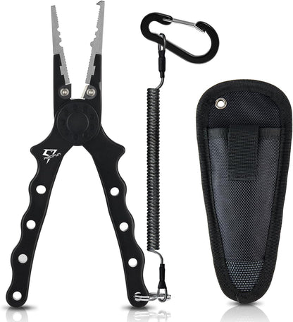 Piscifun Saltwater Fishing Pliers, Aluminum, Split Ring, Braid Cutter