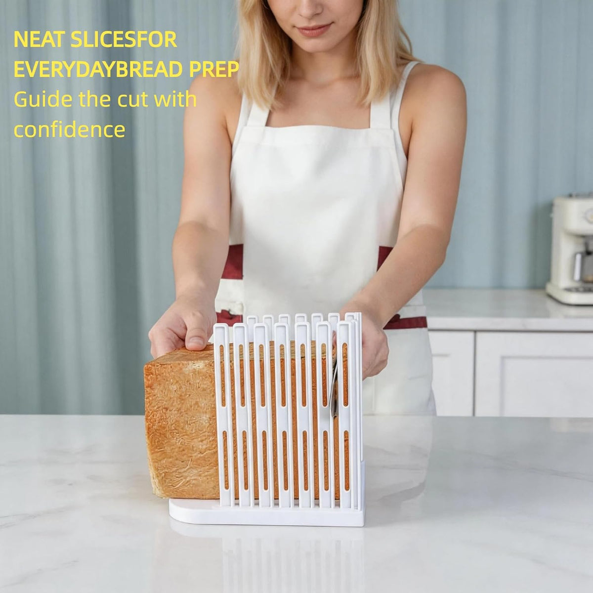 Adjustable Bread Slicer for Homemade Bread, Foldable Bread Cutting Guide with Width Adjustment for Sourdough, Bagels, Cake, Sandwiches – Compact Kitchen Baking Tools & Gadgets