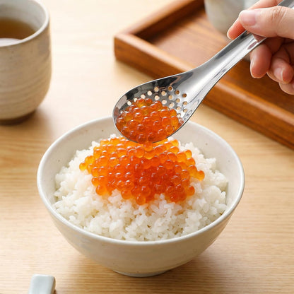 Jeffdad 2Pcs Spherification Spoon, Stainless Steel Small Slotted Spoons