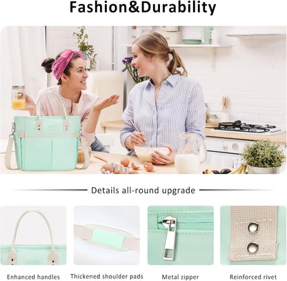 MAXTOP Lunch Bag Women for Work Insulated Thermal Lunch Box for Men with Wide-Open Pocket Reusable Leakproof Cooler Bags with Removable Shoulder Strap for Teacher Nurse Office Picnic Travel Black