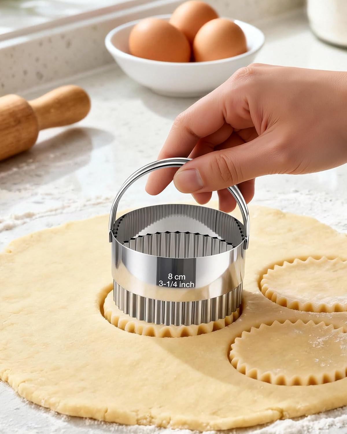 Biscuit Cutter Set with Handle, 5pcs Cookie Cutters