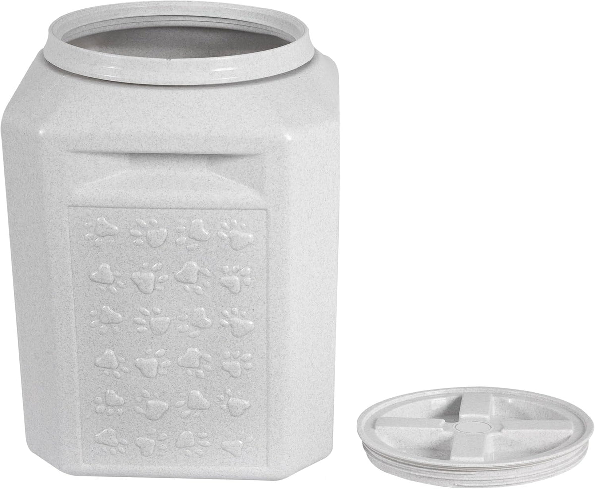 Vittles Vault Traditional Pet Food Storage Container For Dog Kibbles/Bird Seed/Oatmeal/Rice/Flour/Cereal, BPA Free Plastic, Sealed Airtight For Cat Food, Up To 50 lb, Made in USA, With Scoop, Gray