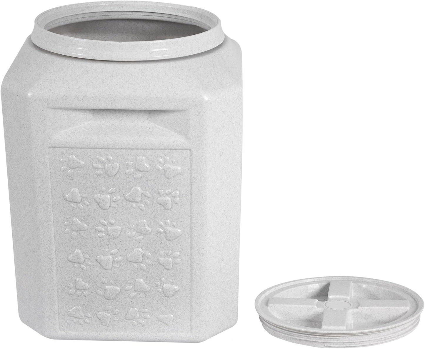 Vittles Vault Traditional Pet Food Storage Container For Dog Kibbles/Bird Seed/Oatmeal/Rice/Flour/Cereal, BPA Free Plastic, Sealed Airtight For Cat Food, Up To 30 lb, Made in USA, With Scoop, Gray