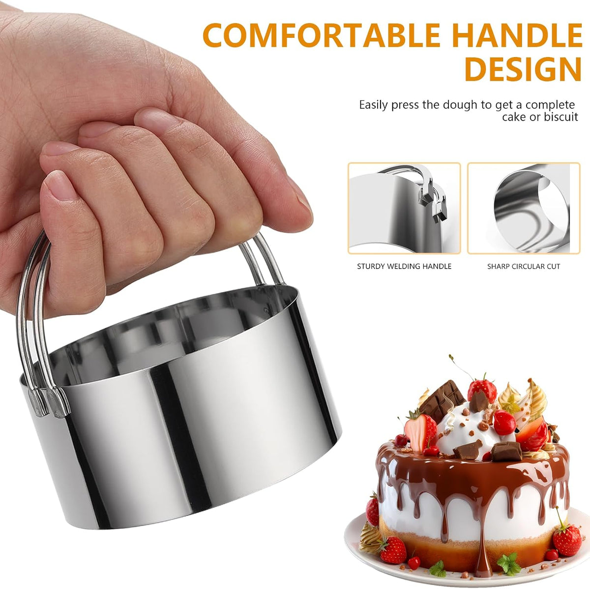 Round Cookie Cutters (2, 3, 3.5, 4, 5, 6 Inch) Biscuit Cutter Set