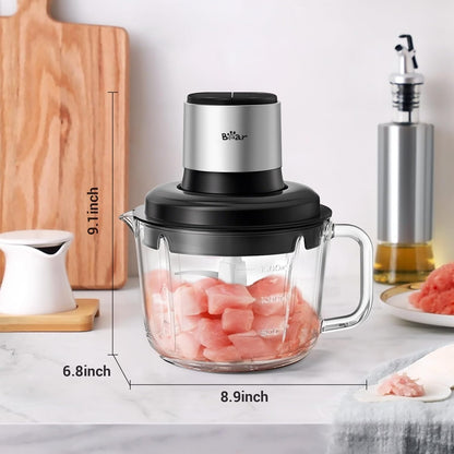 Bear Food Processor, 400W Electric Food Chopper with Handheld Glass Bowl