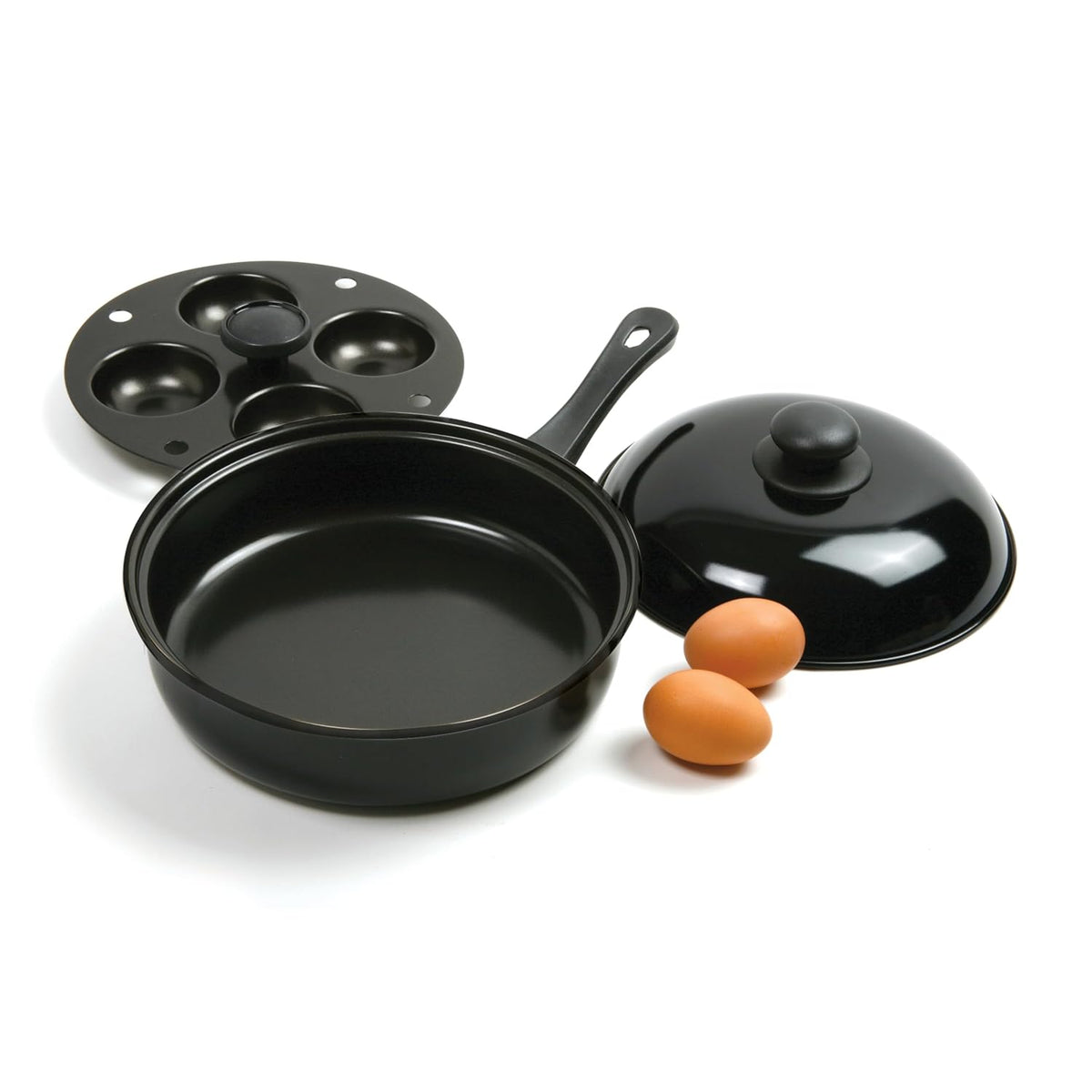 Norpro Nonstick 4-Egg Poacher Skillet with Removable Poaching Frame