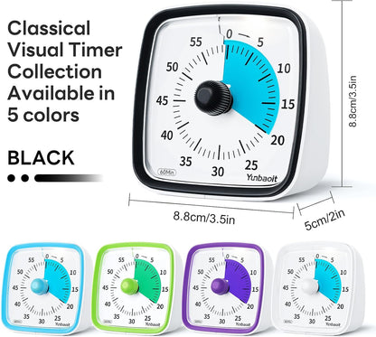 Yunbaoit Visual Timer with Night Light, 60 Minute Countdown, Light Blue