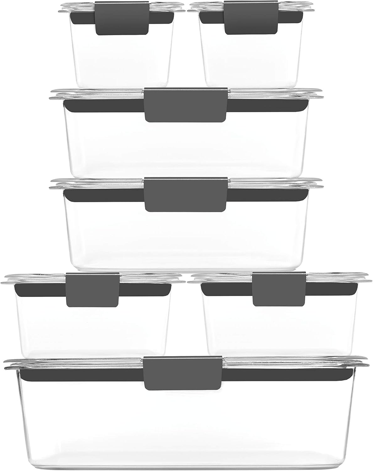 Rubbermaid Brilliance BPA Free 44-Piece Food Storage Containers Set Airtight Leak-Proof with Lids for Meal Prep Lunch and Leftovers