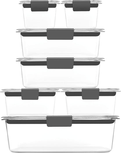 Rubbermaid Brilliance BPA Free 44-Piece Food Storage Containers Set Airtight Leak-Proof with Lids for Meal Prep Lunch and Leftovers