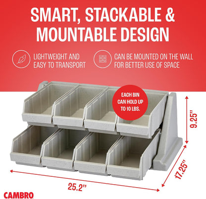 Cambro Versa - Self Serve Condiment and Utensil Bin - 12 Storage Bins - Ideal for food and coffee condiments (Black)
