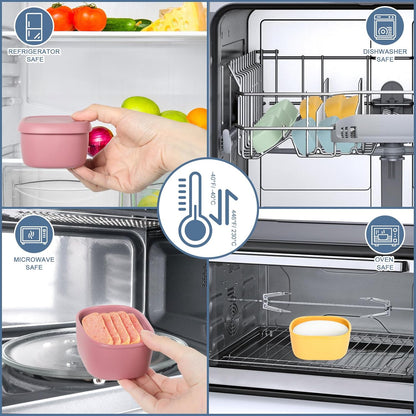4 Pcs Silicone Food Storage Containers with Lids，BPA Free Reusable Silicone Storage Containers for Food Freezer Containers Freezer Dishwasher Safe (33.8oz, 20oz, 10oz, 6.7oz)