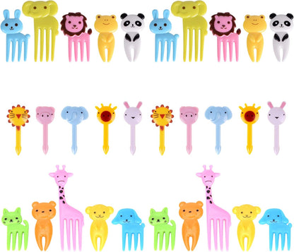 GET FRESH Animal Food Picks for Kids - 120 pcs Set Animal Bento Deco Set for Kids Lunch Box Decoration - Mini Bento Deco Children Toddler Toothpicks - Reusable Baby Shower Tothpicks Kids